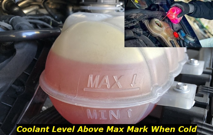 coolant level above max when cold